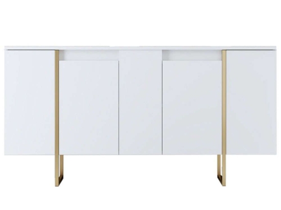 Μπουφές Luxe 618BLY1179 160x35x80cm White-Gold Μελαμίνη,Μέταλλο