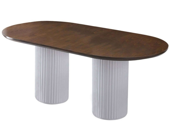 Τραπέζι Li 974NMB1550 200x100x77cm Walnut-White Mdf,Ξύλο
