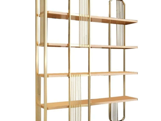 Βιβλιοθήκη Sierra 379VLV1307 125x28x180cm Gold
