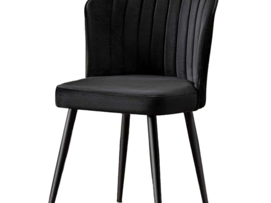 Καρέκλα Rubi (Σετ 4Τμχ) 107BCK1105 52x42x85cm Black Mdf, Ύφασμα