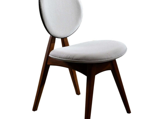 Καρέκλα Touch (Σετ 2Τμχ) 998VOW1113 54x55x93cm Walnut-Cream Ξύλο,Ύφασμα