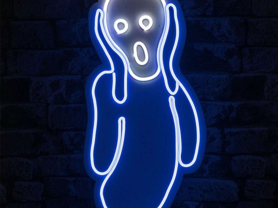 Διακοσμητικό Φωτιστικό Τοίχου Scream 395NGR2318 28x3x55cm Led 36W Blue-White Wallity