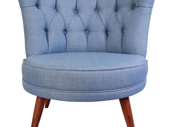 Πολυθρόνα Richland 558ZEN1168 80x75x77cm Blue Polyester,Ξύλο