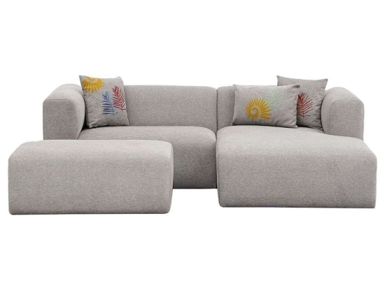 Καναπές Γωνιακός (Δεξιά Γωνία) Linden Mini 825BLC2908 233x158x72cm Light Grey