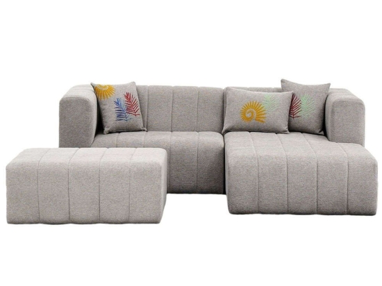 Καναπές Γωνιακός (Δεξιά Γωνία) Beyza Mini 825BLC2895 238x160x73cm Light Grey