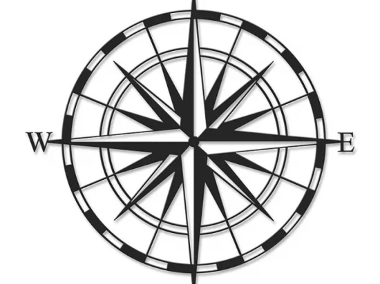 Διακοσμητικό Τοίχου Compass 214239 45x3x45cm Black Megapap Μέταλλο