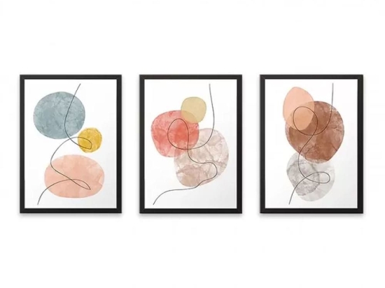 Κάδρα Circles 127908 (Σετ 3τμχ) 35x45x2cm Multi Megapap Κάθετοι Πολυπροπυλένιο