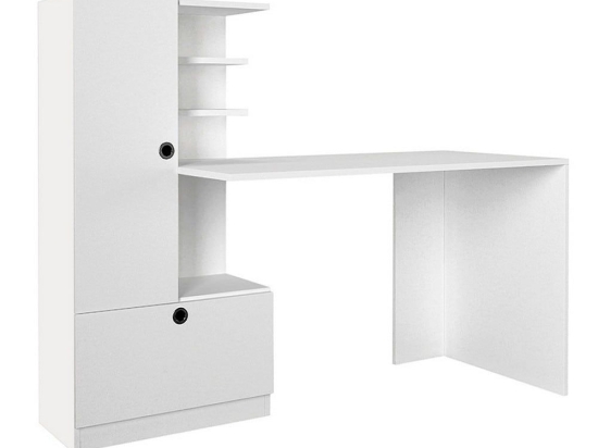 Γραφείο Εργασίας Domingo Με Βιβλιοθήκη 216017 149,5x60x120cm White
