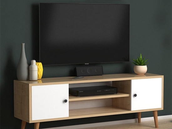 Έπιπλο Tηλεόρασης Parma 127271 120x30x40cm White - Oak Μελαμίνη