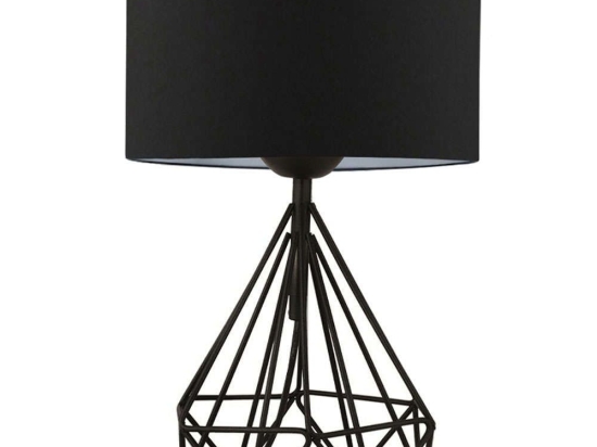 Φωτιστικό Επιτραπέζιο Christopher 0123755 24x15x41cm 1xE27 60W Black Megapap Μέταλλο,Ύφασμα