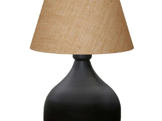 Φωτιστικό Επιτραπέζιο Hubert 0123715 22x14x32cm 1xE27 15W Brown-Black Megapap Μέταλλο,Ύφασμα