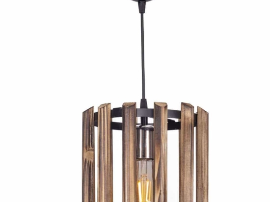 Φωτιστικό Οροφής Bosco 0207374 25x25x65cm 1xE27 60W Brown-Black Megapap Ξύλο