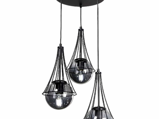 Φωτιστικό Οροφής Chavi 0124519 40x40x90cm 3xE27 60W Black Megapap Μέταλλο