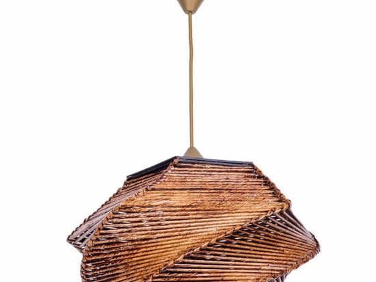 Φωτιστικό Οροφής Conall 0207370 35x35x65cm 1xE27 60W Brown Megapap Bamboo,Ξύλο