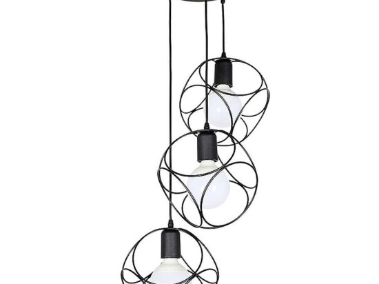 Φωτιστικό Οροφής Lusita 0124526 35x35x90cm 3xE27 60W Black Megapap Μέταλλο