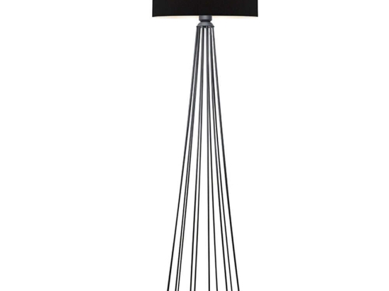 Φωτιστικό Δαπέδου Faraday 0123688 38x21x155cm 1xE27 15W Black Megapap Μέταλλο,Ύφασμα