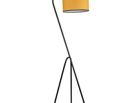 Φωτιστικό Δαπέδου Lester 0124928 30x20x165cm 1xE27 60W Black-Mustard Megapap Μέταλλο,Ύφασμα