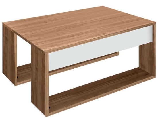 Τραπεζάκι Σαλονιού Gorder 0215981 80x60x35cm Walnut-White
