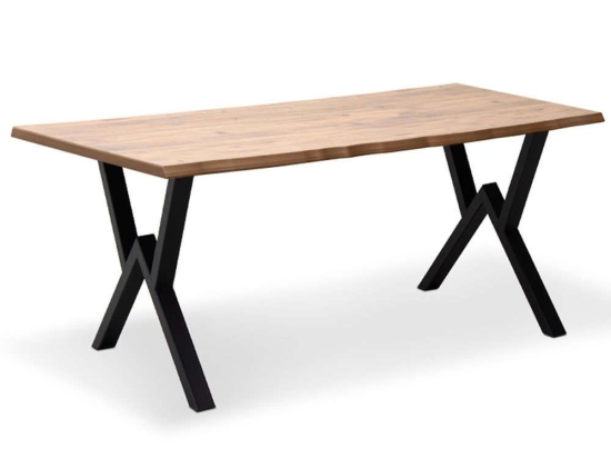Τραπέζι Walter 0212166 140x80x75cm Natural-Black Mdf,Μέταλλο