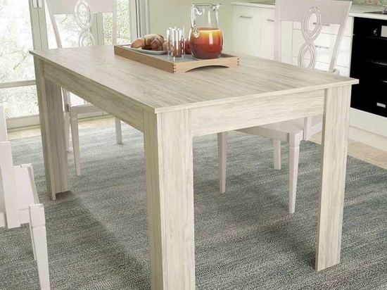 Τραπέζι Tito 0204643 138x80x74cm White-Grey Μελαμίνη