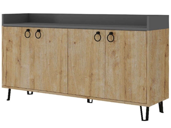 Μπουφές Dea 0214102 140x36x80cm Natural-Anthracite Μελαμίνη