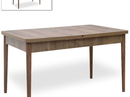 Τραπέζι Bruno 0222831 130/168x80x77cm Walnut Mdf,Ξύλο