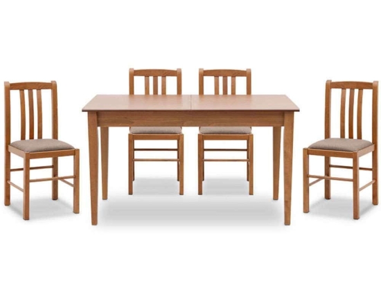 Τραπεζαρία Adare (Σετ 5Τμχ) 0228521 140/180x78x77cm Walnut 4 Θέσεων Mdf,Ξύλο