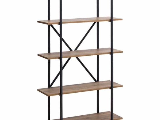 Βιβλιοθήκη Ernesto 0229996 90x35,5x160cm Walnut-Black