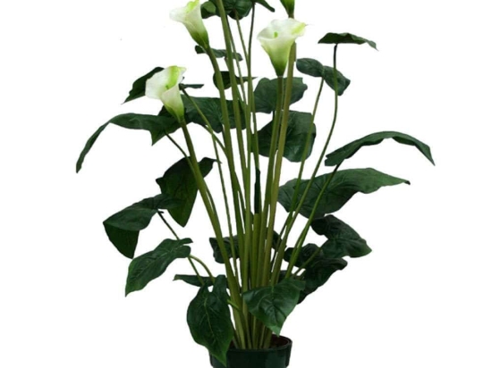 Τεχνητό Φυτό Σε Γλάστρα Κάλλα 04-00-77068 95cm Green-Champagne Marhome Συνθετικό Υλικό