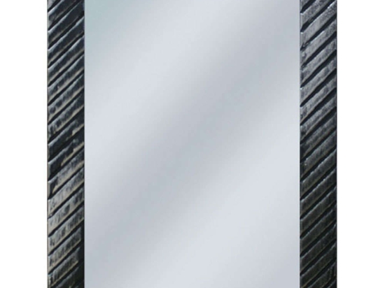 Καθρέπτης Ριγέ 15-00-50021-2 60x80cm Black Marhome Ξύλο,Γυαλί
