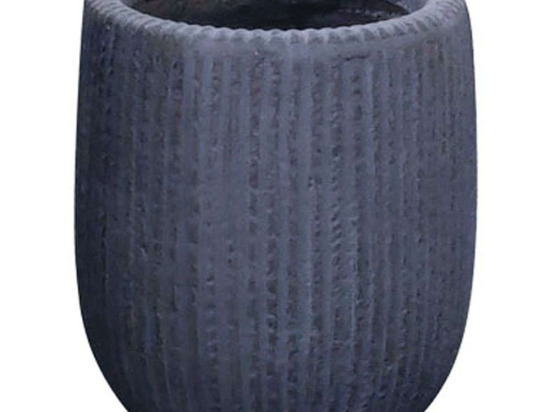 Κασπώ Πήλινο Γραμμωτό 06-00-23218-S Φ23x28cm Dark Grey Marhome Πηλός