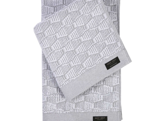 Πετσέτα Egitura Grey Nef-Nef Προσώπου 50x100cm 100% Βαμβάκι