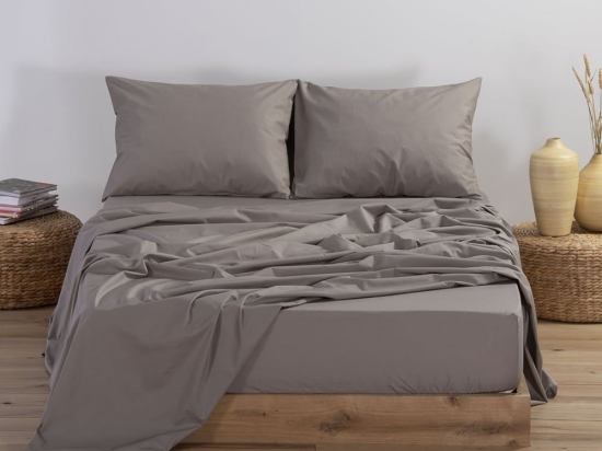 Σεντόνι Basic Mocca Nef-Nef Μονό 170x270cm 100% Βαμβάκι