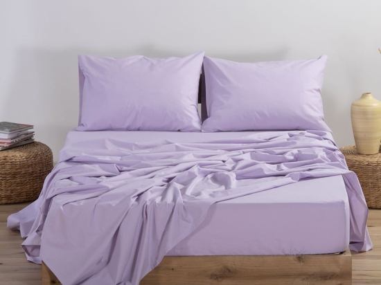 Σεντόνι Basic Lavender Nef-Nef Υπέρδιπλo 240x270cm 100% Βαμβάκι
