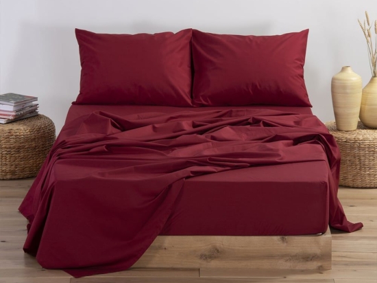 Σεντόνι Basic Με Λάστιχο Red Nef-Nef Μονό 100x230cm 100% Βαμβάκι