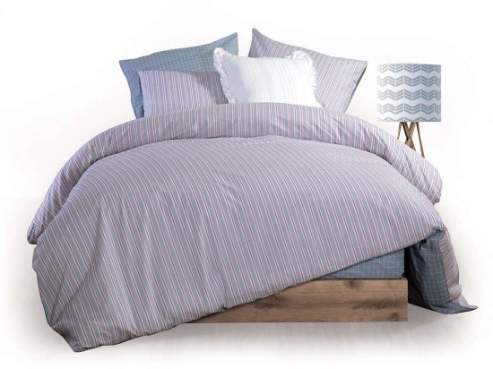 Σεντόνι Testa Σετ 4τμχ Blue Nef-Nef Υπέρδιπλo 240x270cm 100% Βαμβάκι