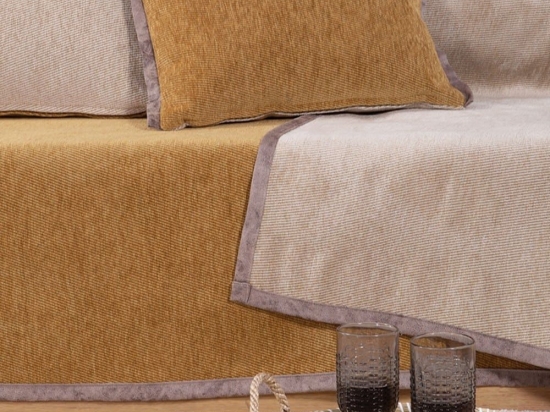 Ριχτάρι New Tanger Mustard-Ecru Nef-Nef Πολυθρόνα 180x180cm Ακρυλικό-Πολυέστερ