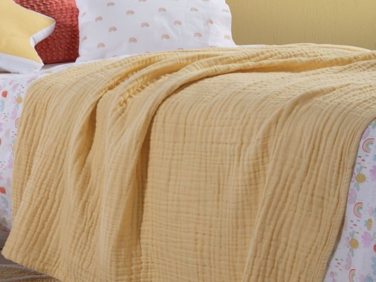 Κουβέρτα Βρεφική Whisper Yellow Nef-Nef Κούνιας 110x150cm 100% Βαμβάκι