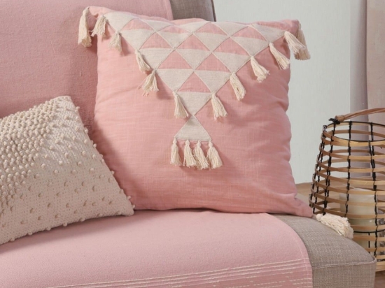 Μαξιλάρι Διακοσμητικό (Με Γέμιση) Finley Pink Nef-Nef 45X45 Βαμβάκι-Πολυέστερ