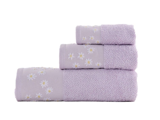 Πετσέτα Daisario Lilac Nef-Nef Προσώπου 50x90cm 100% Βαμβάκι