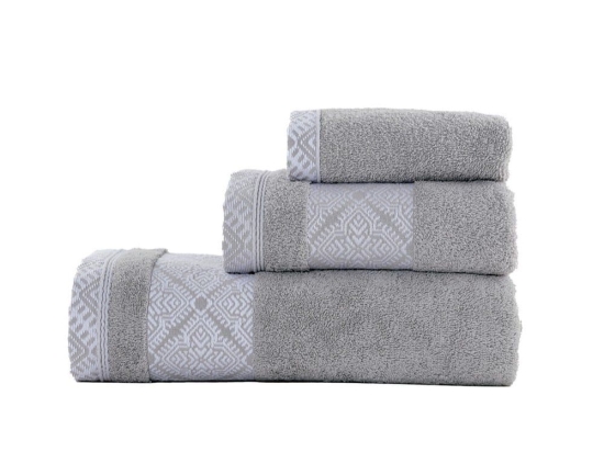 Πετσέτα Leticia Grey Nef-Nef Σώματος 70x140cm 100% Βαμβάκι