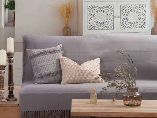 Ριχτάρι Fargo Grey Nef-Nef Τριθέσιο 180x300cm 100% Βαμβάκι