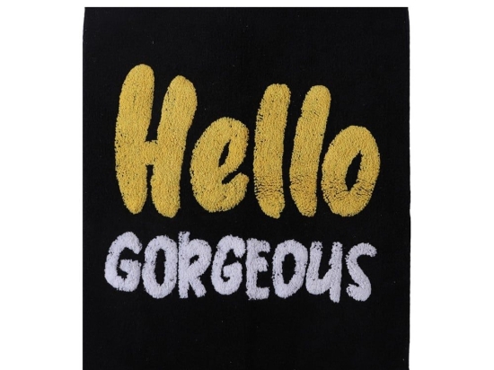 Ταπέτο Μπάνιου Hello Gorgeous Black Nef-Nef 80 x 80 100% Βαμβάκι