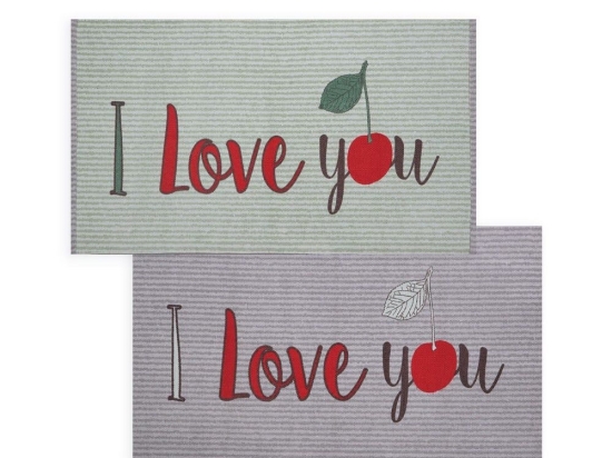 Χαλάκι Κουζίνας Cherry Love 70X140 Grey-Green Nef-Nef 70X140cm 100% Βαμβάκι