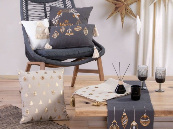 Runner Χριστουγεννιάτικο Belle Black Nef-Nef 33X150