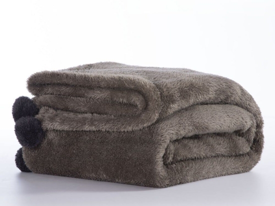 Κουβέρτα Καναπέ Sherpa Miaris Taupe Nef-Nef 130x 180 130x180cm Πολυέστερ