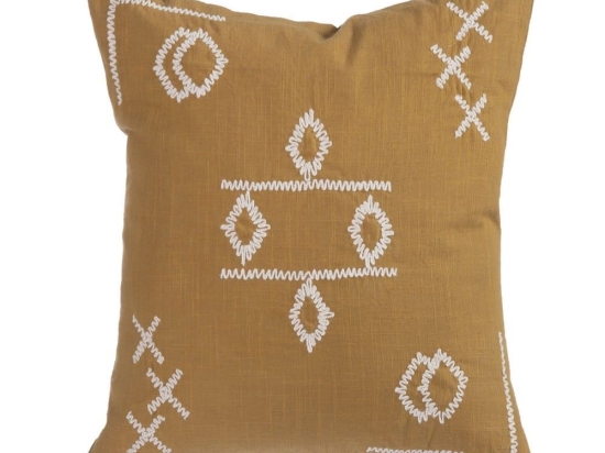Μαξιλάρι Διακοσμητικό (Με Γέμιση) Laoura Mustard Nef-Nef 45X45 Βαμβάκι-Πολυέστερ