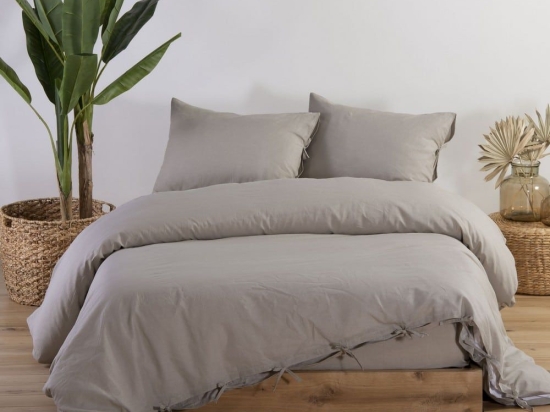 Παπλωματοθήκη Cotton-Linen Beige Nef-Nef Μονό 160x220cm Βαμβάκι-Λινό