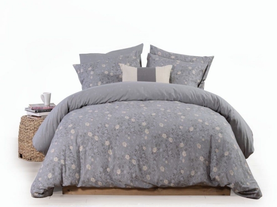 Σεντόνια Liliana 23 Με Λάστιχο (Σετ 3τμχ) Grey Nef-Nef Μονό 100x235cm 100% Βαμβάκι