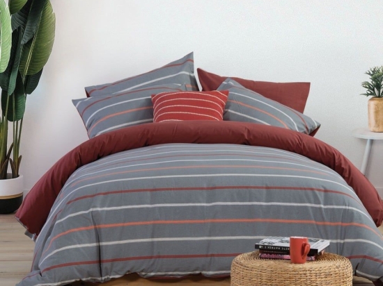 Σεντόνια Welder Με Λάστιχο (Σετ 4τμχ) Grey Nef-Nef King Size 180x235cm 100% Βαμβάκι